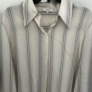 Vince Silk Blend Multi-Stripe Blouse